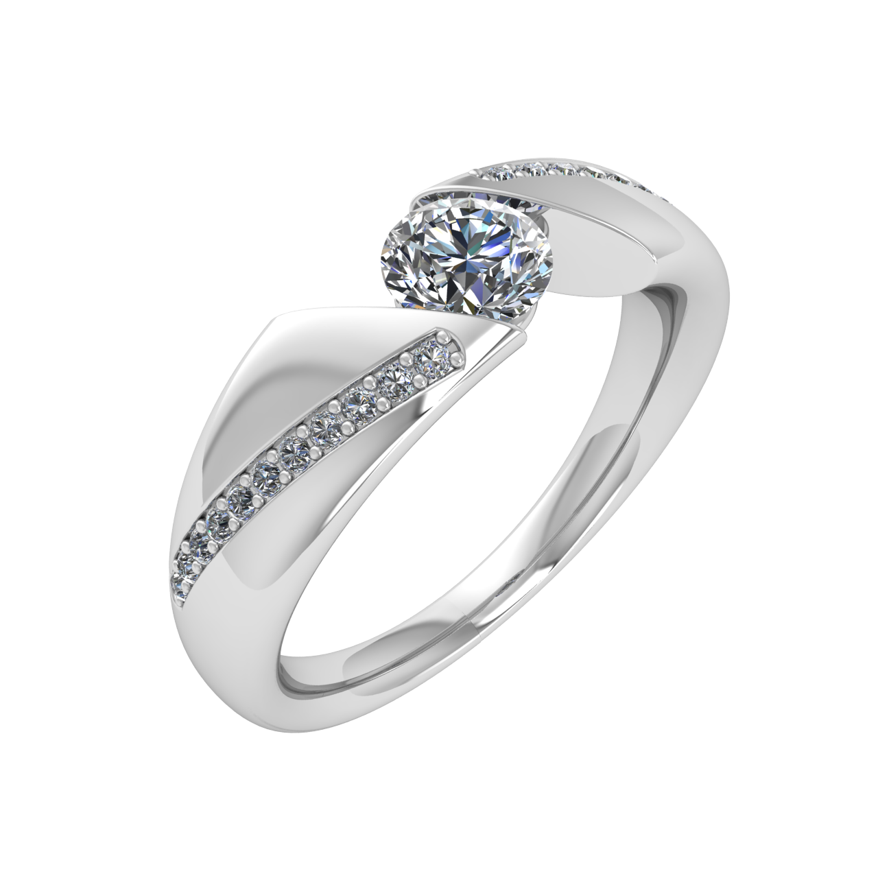 ACCENTED 5.00mm ROUND ENGAGEMENT RING
